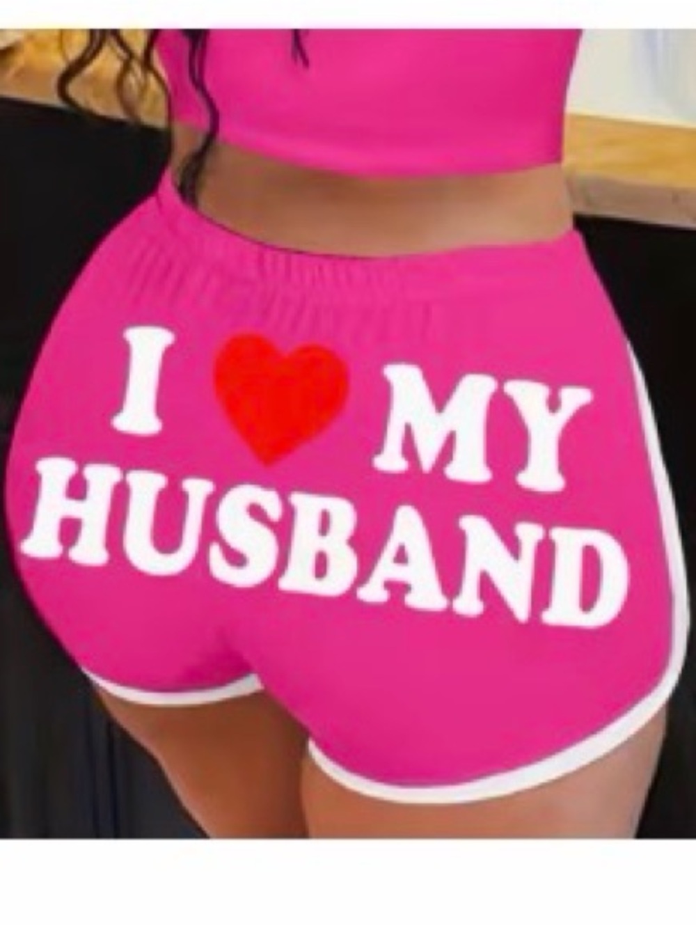 Hot Pink 'I Love My Husband' Women's Athletic Lounge Shorts